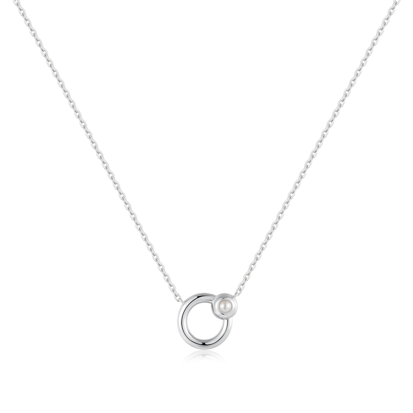 Silver Hoop Freshwater Pearl N