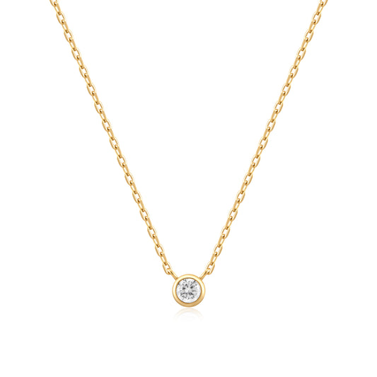 Gold Round Solitaire Cubic Zir