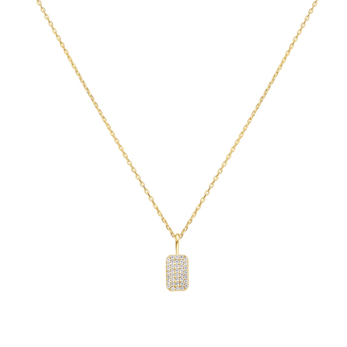 Gold Pave Pendant Necklace