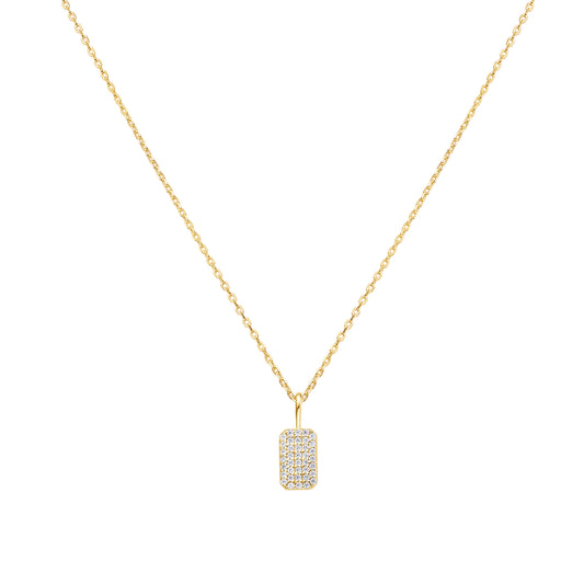 Gold Pave Pendant Necklace